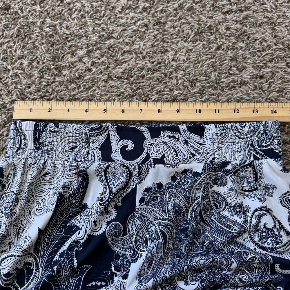 IMAN Global Chic 2-piece Tank & Pant Set High Waist Navy White Metallic Medium - Picture 10 of 11